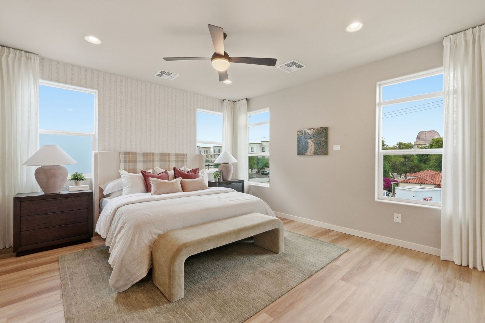 Bedroom with natural light — Heritage Home model at 113 W Willo Ct, The Bower Willo, Willo Historic District, Phoenix AZ 85003