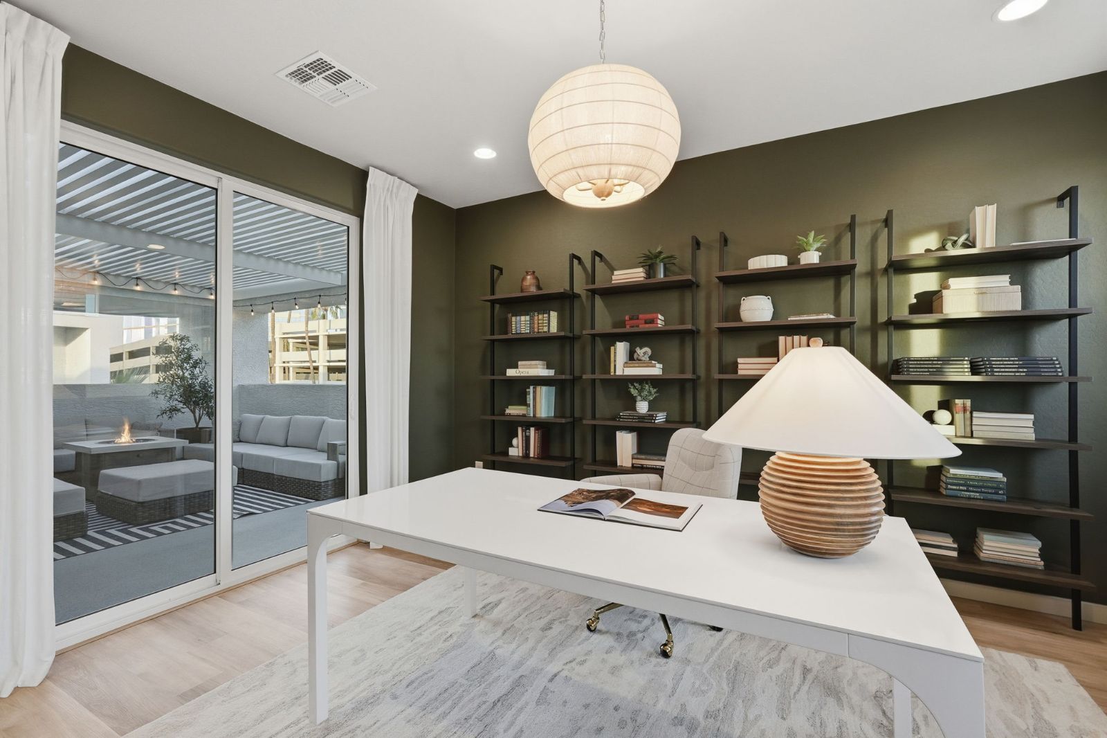 First-level flex room or office with full bath — Rooftop Residence model at 108 W Willo Ct, The Bower Willo, Willo Historic District, Phoenix AZ 85003
