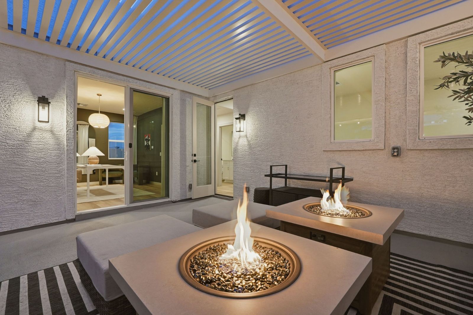 Sky deck pergola and fire table — Rooftop Residence model at 108 W Willo Ct, The Bower Willo, Willo Historic District, Phoenix AZ 85003